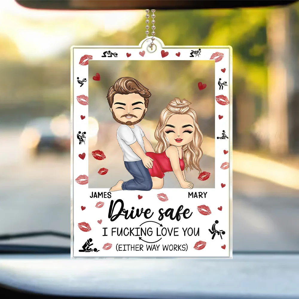 Old Couples,Gift For Husband,Gift For Wife,Gift For Boyfriend,Gift For Girlfriend,Love - Couple I Love You Either Way Works - Personalized Acrylic Car Hanger