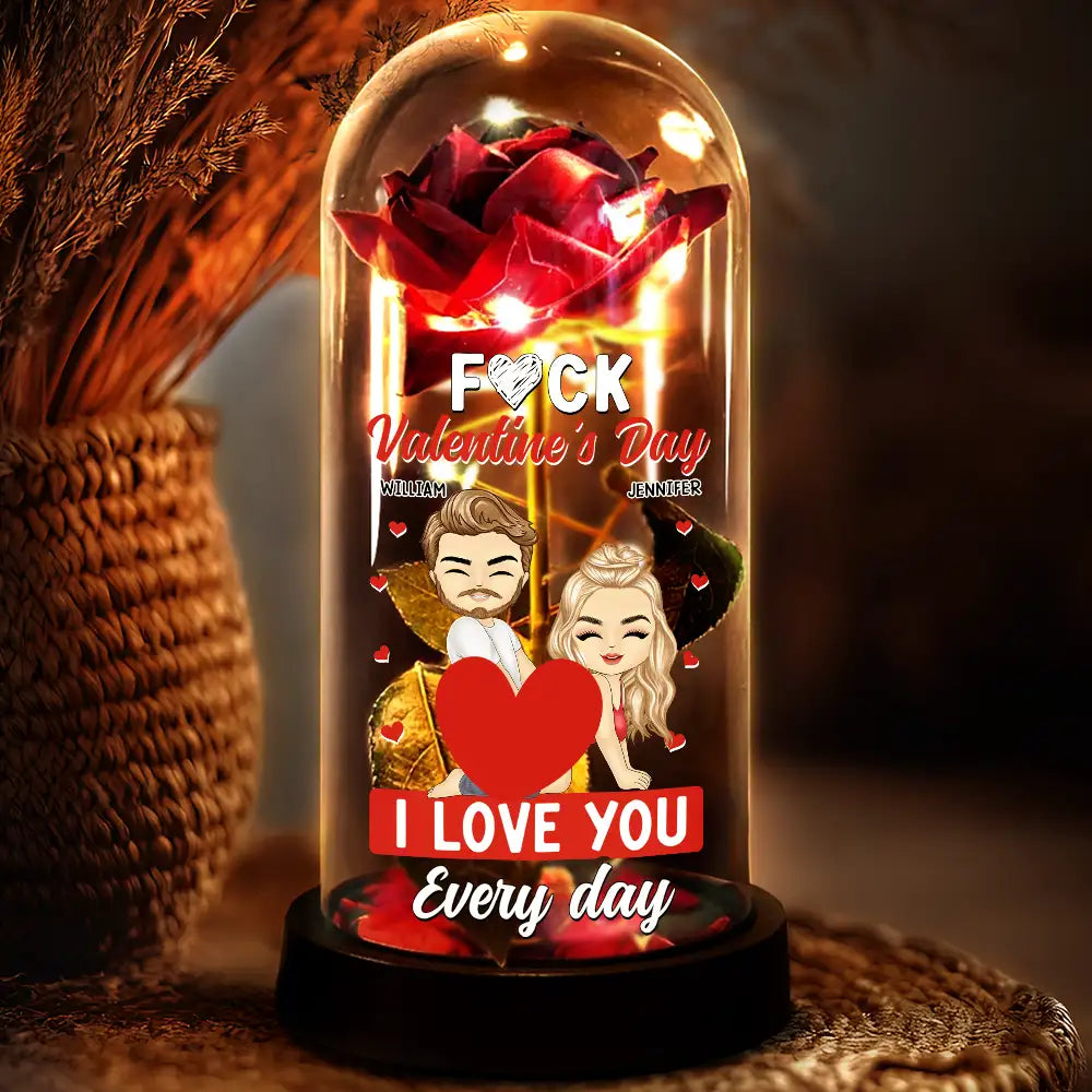 Old Couples,Gift For Husband,Gift For Wife,Gift For Boyfriend,Gift For Girlfriend,Love - Couple I Love You Every Day - Personalized Everlasting Rose Dome Lamp