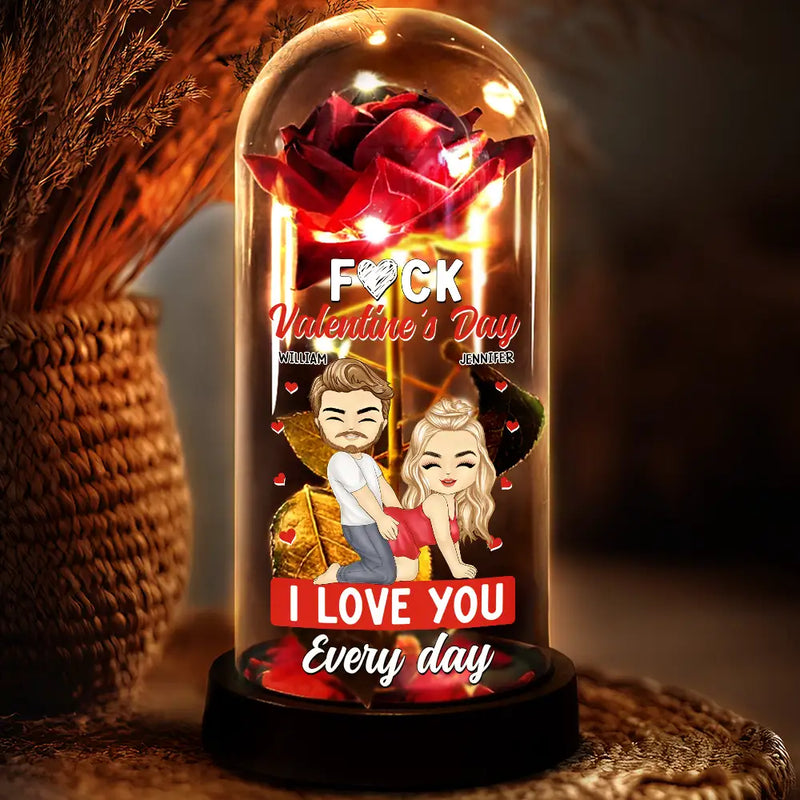 Old Couples,Gift For Husband,Gift For Wife,Gift For Boyfriend,Gift For Girlfriend,Love - Couple I Love You Every Day - Personalized Everlasting Rose Dome Lamp