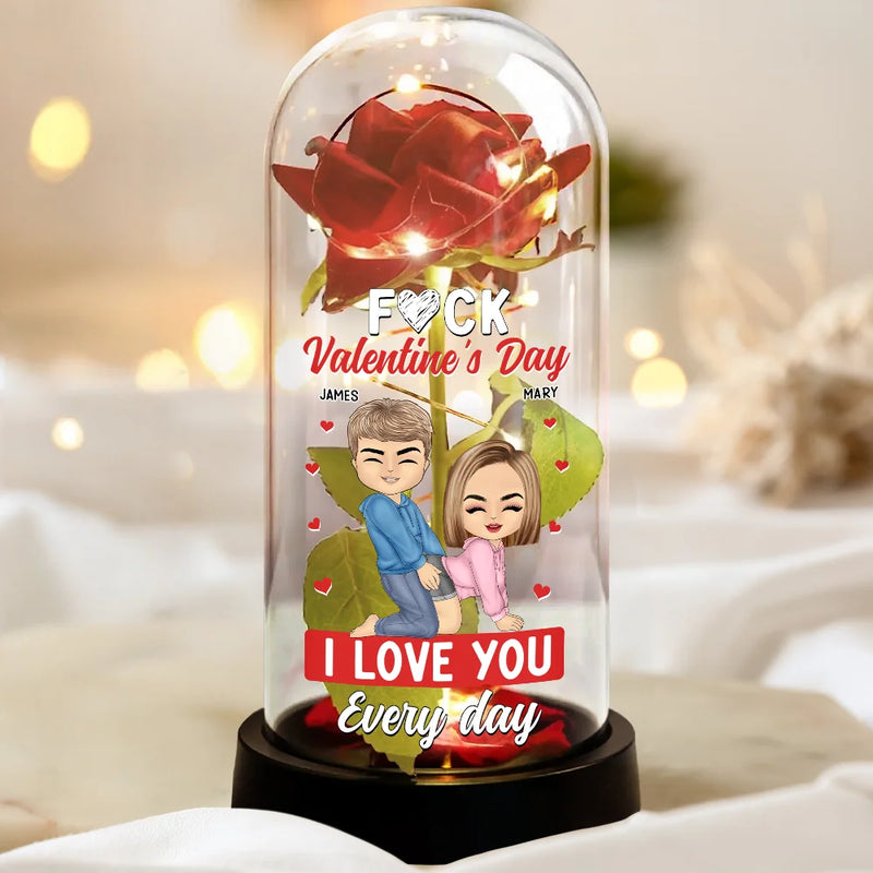 Old Couples,Gift For Husband,Gift For Wife,Gift For Boyfriend,Gift For Girlfriend,Love - Couple I Love You Every Day - Personalized Everlasting Rose Dome Lamp