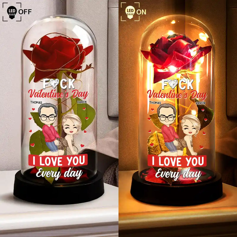 Old Couples,Gift For Husband,Gift For Wife,Gift For Boyfriend,Gift For Girlfriend,Love - Couple I Love You Every Day - Personalized Everlasting Rose Dome Lamp
