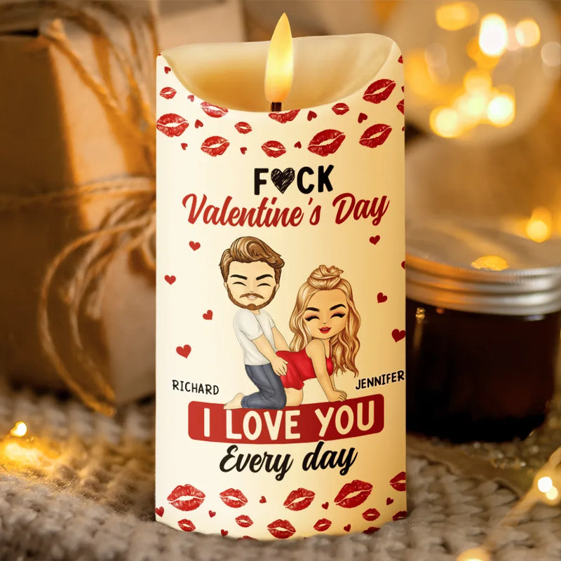 Gift For Couples,Old Couples,Gift For Husband,Gift For Wife,Gift For Boyfriend,Gift For Girlfriend,Love - Couple I Love You Every Day - Personalized Flameless LED Candle