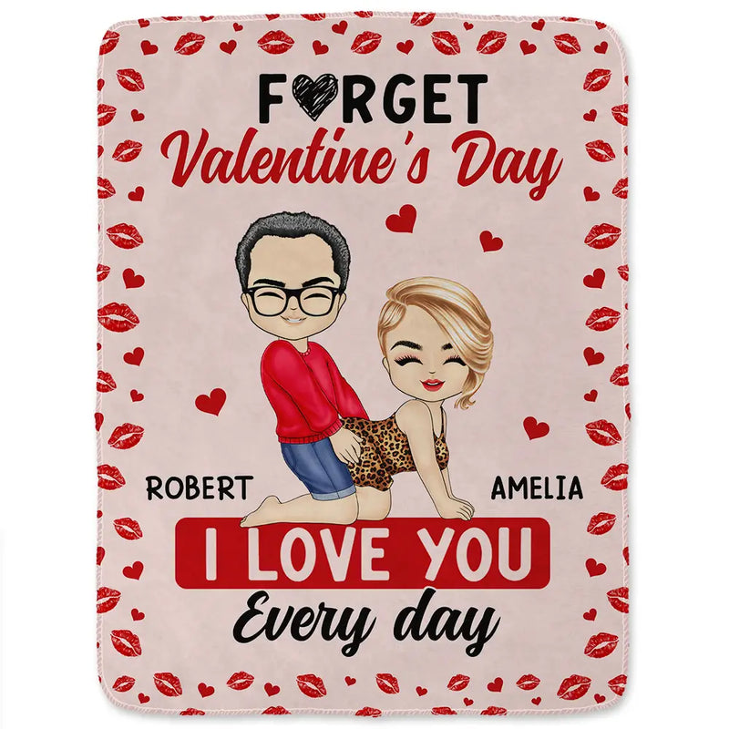 Gift For Couples,Old Couples,Gift For Husband,Gift For Wife,Gift For Boyfriend,Gift For Girlfriend,Love - Couple I Love You Every Day - Personalized Fleece Blanket, Sherpa Blanket