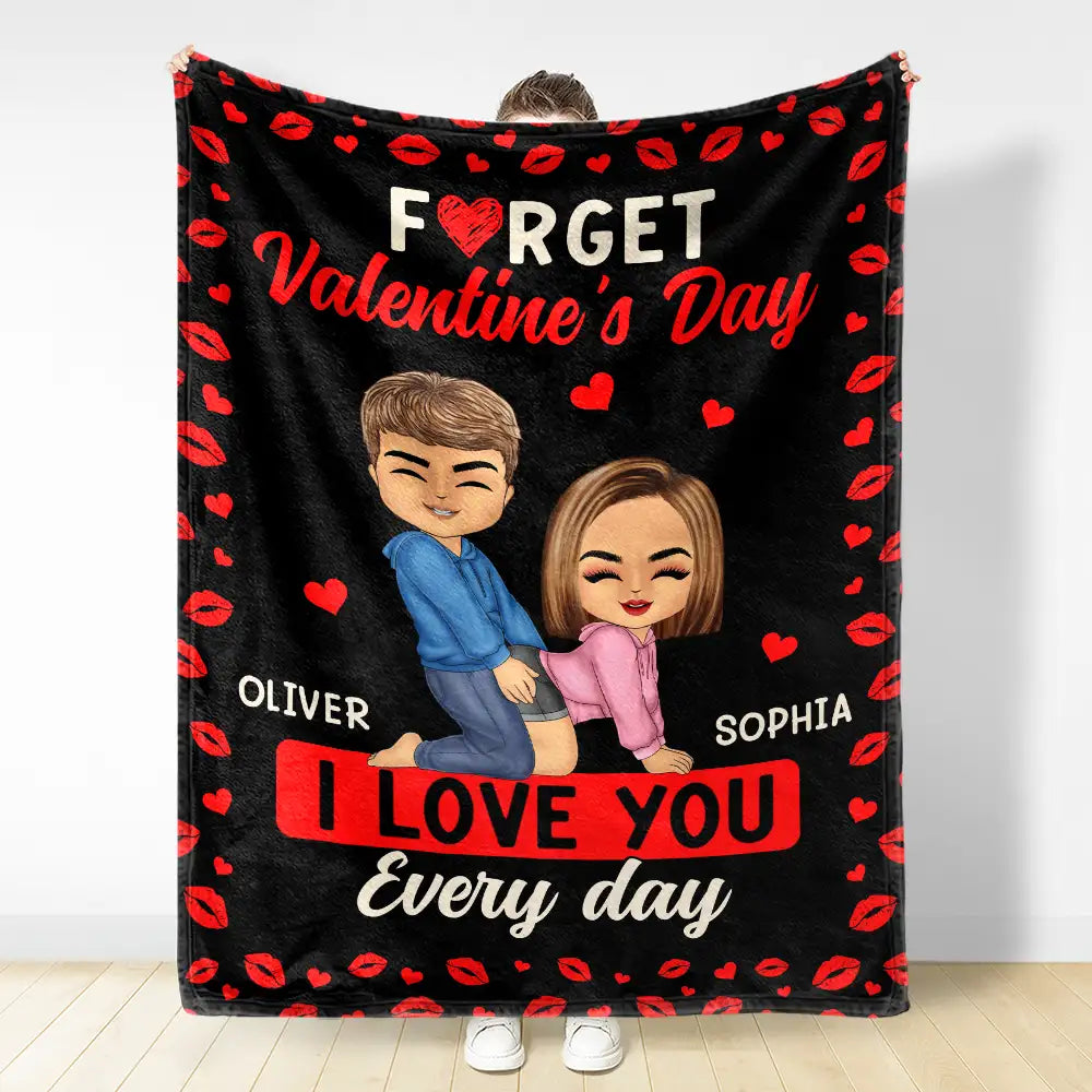 Gift For Couples,Old Couples,Gift For Husband,Gift For Wife,Gift For Boyfriend,Gift For Girlfriend,Love - Couple I Love You Every Day - Personalized Fleece Blanket, Sherpa Blanket