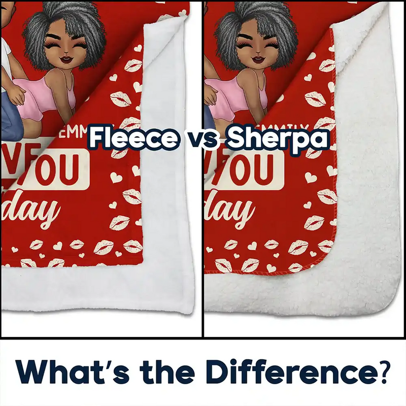 Gift For Couples,Old Couples,Gift For Husband,Gift For Wife,Gift For Boyfriend,Gift For Girlfriend,Love - Couple I Love You Every Day - Personalized Fleece Blanket, Sherpa Blanket