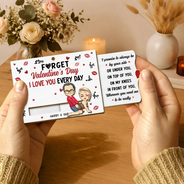 Gift For Couples,Old Couples,Gift For Husband,Gift For Wife,Gift For Boyfriend,Gift For Girlfriend,Love - Couple I Love You Every Day - Personalized Hanging Wooden Slide Card