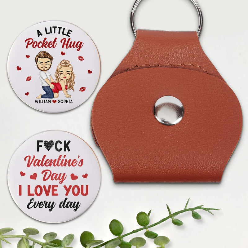 Gift For Couples,Old Couples,Gift For Husband,Gift For Wife,Gift For Boyfriend,Gift For Girlfriend,Love - Couple I Love You Every Day - Personalized Leather Pocket Hug