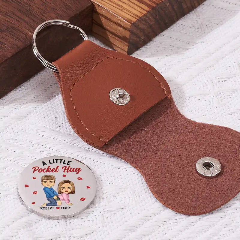 Gift For Couples,Old Couples,Gift For Husband,Gift For Wife,Gift For Boyfriend,Gift For Girlfriend,Love - Couple I Love You Every Day - Personalized Leather Pocket Hug