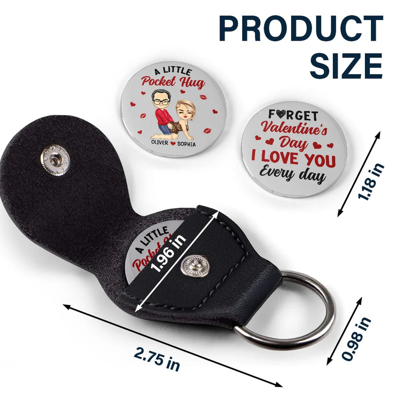 Gift For Couples,Old Couples,Gift For Husband,Gift For Wife,Gift For Boyfriend,Gift For Girlfriend,Love - Couple I Love You Every Day - Personalized Leather Pocket Hug