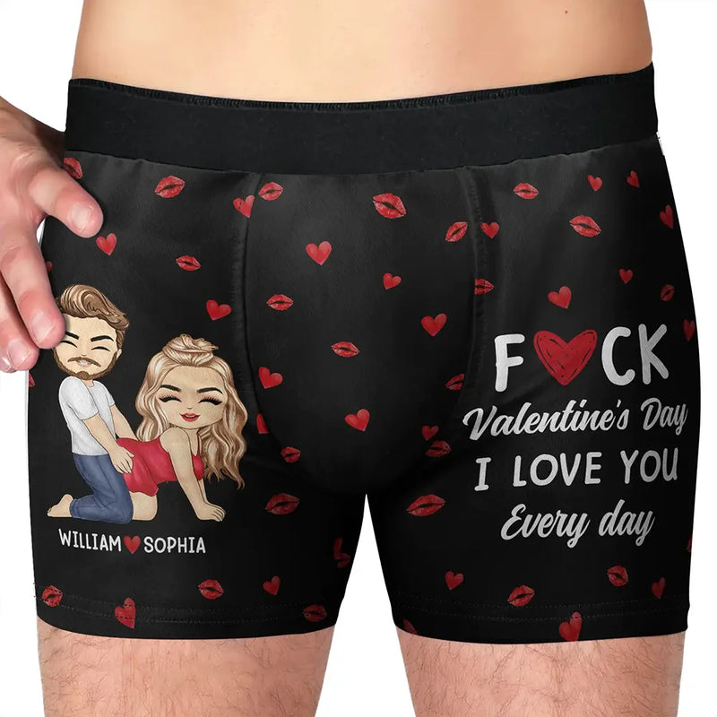 Gift For Couples, Gift For Husband, Gift For Wife, Gift For Boyfriend, Gift For Girlfriend, Love - Couple I Love You Every Day - Personalized Men's Boxer Briefs