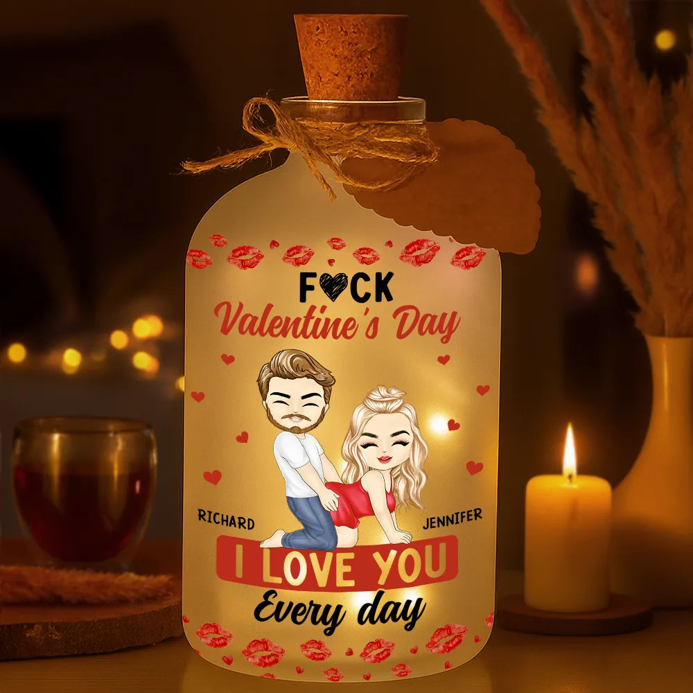 Couple I Love You Every Day - Personalized Short Bottle Light