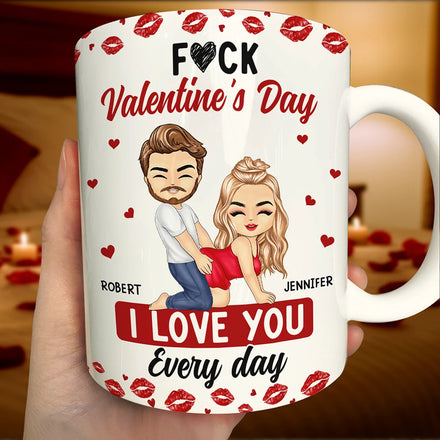 Couple I Love You Every Day - Personalized White Edge-to-Edge Mug