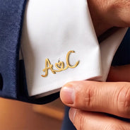 Gift For Men,Romantic,Gift For Yourself,Wedding,Custom Letter-Couple Initials Sign Name - Personalized Cufflinks