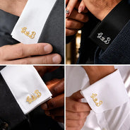 Couple Initials Sign Name - Personalized Cufflinks