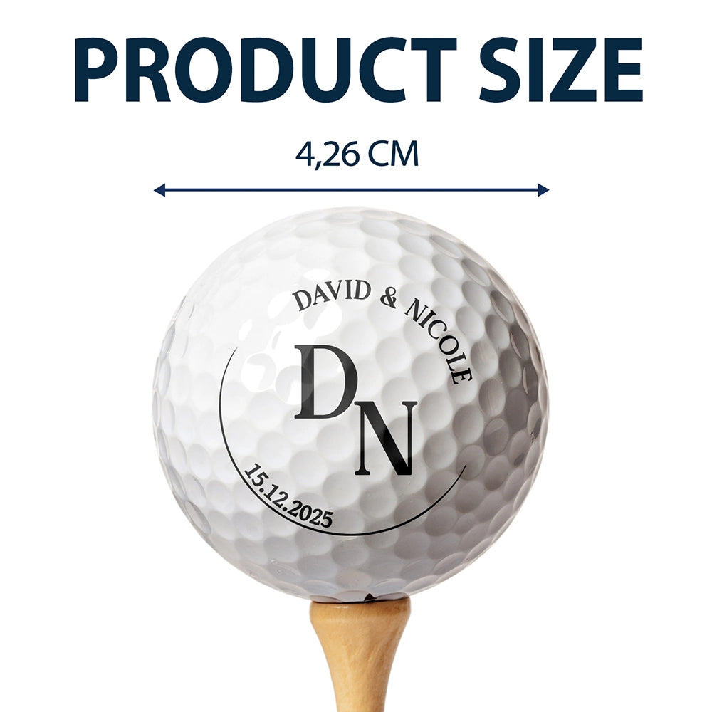 Golf, Gift For Couples, Gift For Husband, Gift For Boyfriend, LGBT, Non-Eng - Couple Monogram With Names - Personalized Golf Ball