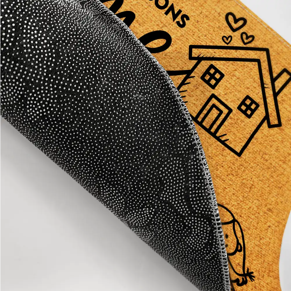 Gift For Grandpa,Gift For Grandma,Gift For Grandparents,Parents,Happy,Family - Couple Parents Home With Kid And Pet - Personalized Doormat