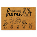 Gift For Grandpa,Gift For Grandma,Gift For Grandparents,Parents,Happy,Family - Couple Parents Home With Kid And Pet - Personalized Doormat