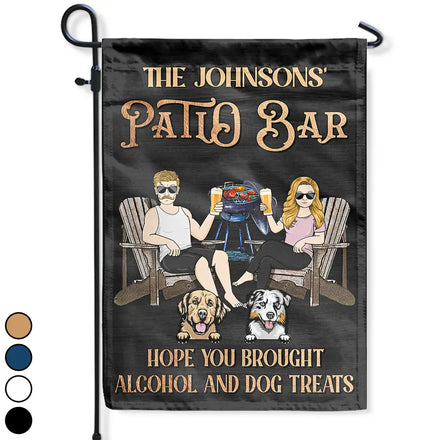 Couple Pool & Patio Bar Hope You Brought Alcohol & Dog Treats - Personalized Flag