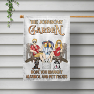 Gift For Couples,Gift For Husband,Gift For Boyfriend,Gift For Wife,Gift For Girlfriend,Pet Couple,Poolside,Happy - Couple Pool & Patio Bar Hope You Brought Alcohol & Dog Treats - Personalized Flag