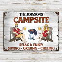 Gift For Couples,Gift For Husband,Gift For Wife,Gift For Boyfriend,Gift For Girlfriend,Patio,Poolside - Couple Pool & Patio Sipping Chilling - Personalized Classic Metal Signs