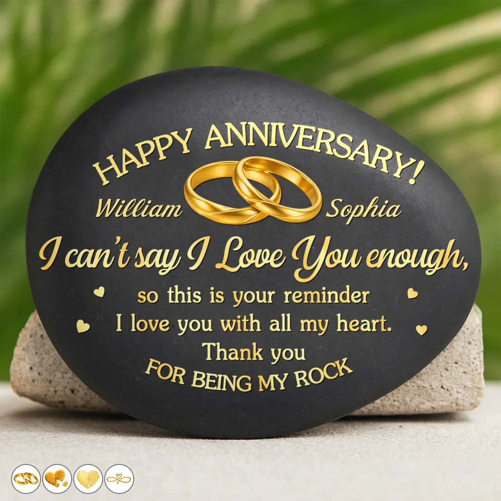 Anniversary,Gift For Couples,Top Market,Romantic,Icon - Couple Thank You For Being My Rock - Personalized Printed Rock