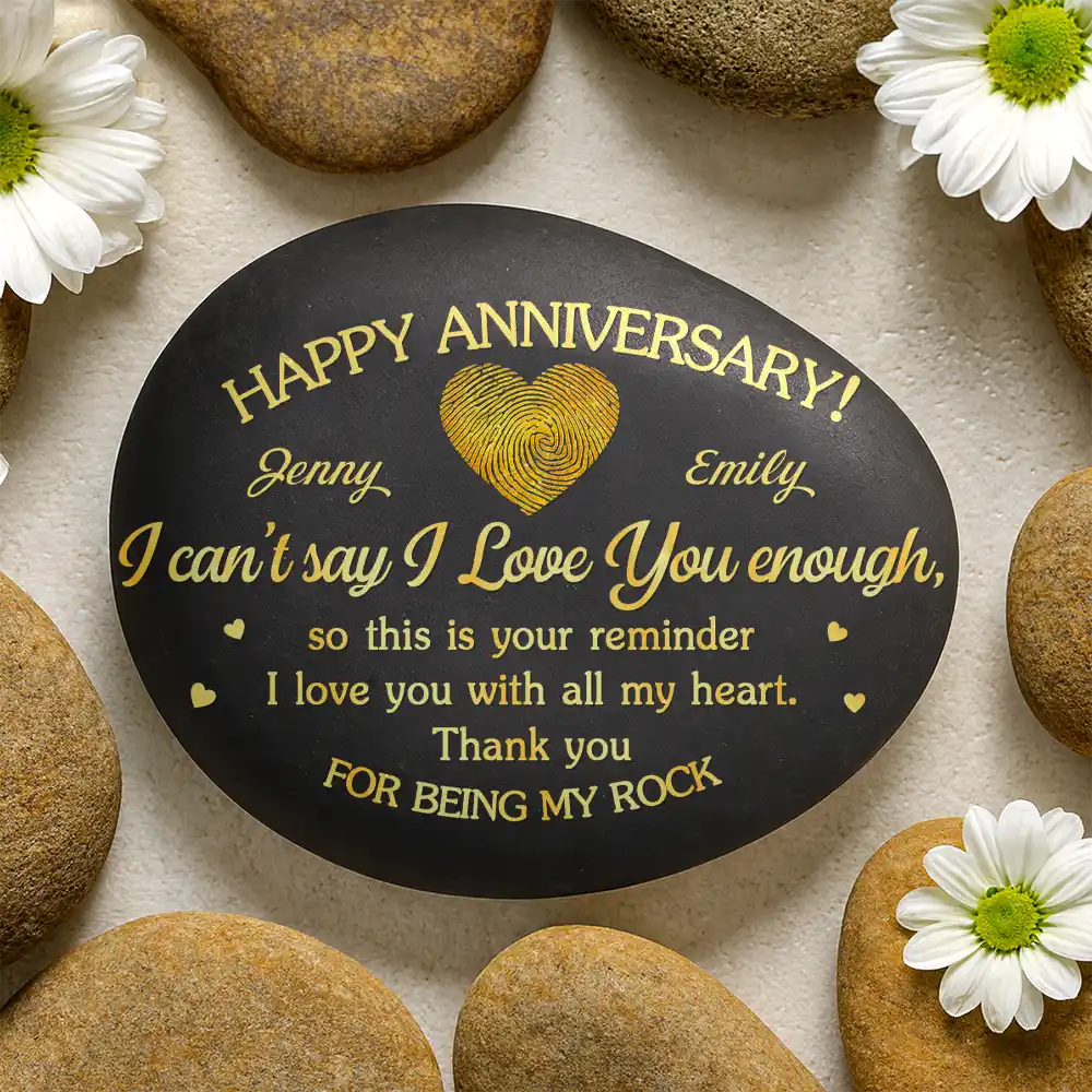 Anniversary,Gift For Couples,Top Market,Romantic,Icon - Couple Thank You For Being My Rock - Personalized Printed Rock