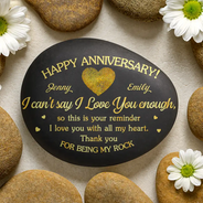 Anniversary,Gift For Couples,Top Market,Romantic,Icon - Couple Thank You For Being My Rock - Personalized Printed Rock