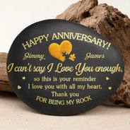 Anniversary,Gift For Couples,Top Market,Romantic,Icon - Couple Thank You For Being My Rock - Personalized Printed Rock