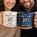 Top Market,Wedding Anniversary,Romantic,Gift For Couples,Icon - Couple Wedding Anniversary Gift Tally Mark - Personalized Pottery Mug