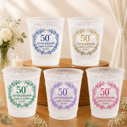 Couple Wedding Anniversary Party - Personalized Frosted Cups