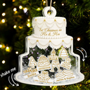 Christmas,Married Couple,Romantic,Gift For Couples,Icon - Couple Wedding Cake Bride & Groom - Personalized 3-Layered Acrylic Shaker Ornament