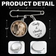 Sentimental, Custom Photo, Gift For Couples, Wedding, Upload Full Photo - Custom Photo Couple Wedding Day - Personalized Lapel Pin
