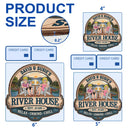 Outdoor Decor,Lake,Gift For Couples,Vector,Happy - Couple Welcome To Our Lake House - Personalized Custom Shaped Wood Sign