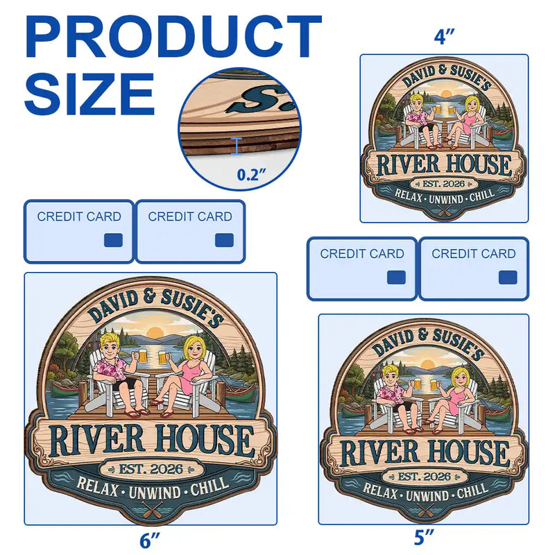 Outdoor Decor,Lake,Gift For Couples,Vector,Happy - Couple Welcome To Our Lake House - Personalized Custom Shaped Wood Sign