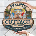 Outdoor Decor,Lake,Gift For Couples,Vector,Happy - Couple Welcome To Our Lake House - Personalized Custom Shaped Wood Sign