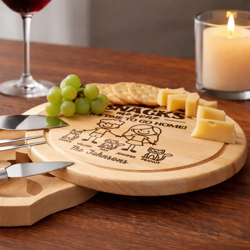 Gift For Couples,Pet Couple,Funny - Couple With Pet Charcuterie If You Can Read This - Personalized Cheese Board Set
