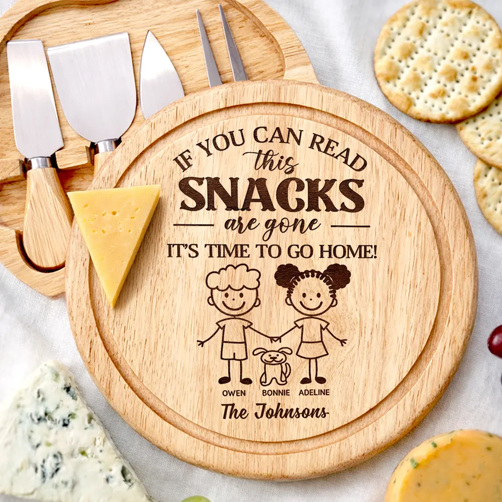Gift For Couples,Pet Couple,Funny - Couple With Pet Charcuterie If You Can Read This - Personalized Cheese Board Set