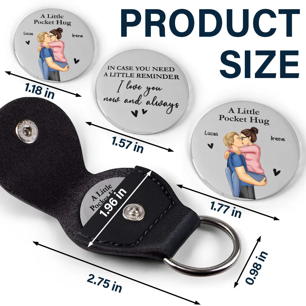 Couple I Love You Now And Always - Personalized Leather Pocket Hug