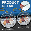 Gift For Couples,Pet Lovers,Pet Couple,Gift For Husband,Gift For Wife,Gift For Boyfriend,Gift For Girlfriend - Couple & Pets Christmas - Personalized Circle Glass Ornament