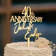 Wedding Anniversary,Married Couple,Romantic,Gift For Couples,Custom Text - Couples Anniversary - Personalized Cake Topper