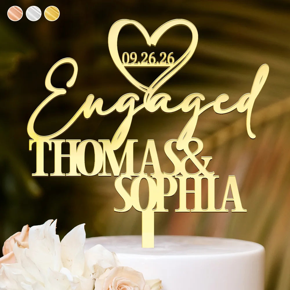 Couples Engaged Married - Personalized Cake Topper