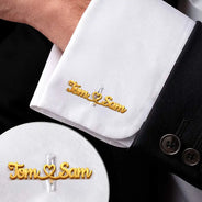 Gift For Men,Romantic,Gift For Yourself,Wedding,Custom Text - Couples Initials Heart Sign Name - Personalized Cufflinks
