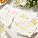 Romantic,Gift For Couples,Wedding,Custom Text - Couples Mr. & Mrs. Wedding Engaged Bachelor Bachelorette Party - Personalized Cocktail Napkins