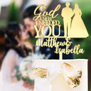 Romantic,Gift For Couples,Wedding,Vector - Couples Wedding God Gave Me You - Personalized Cake Topper