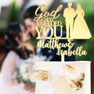 Romantic,Gift For Couples,Wedding,Vector - Couples Wedding God Gave Me You - Personalized Cake Topper