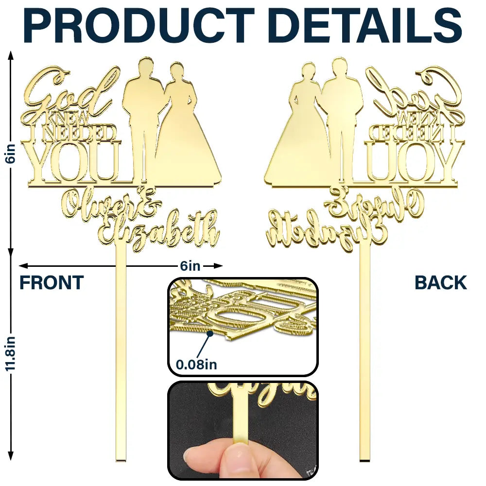 Romantic,Gift For Couples,Wedding,Vector - Couples Wedding God Gave Me You - Personalized Cake Topper
