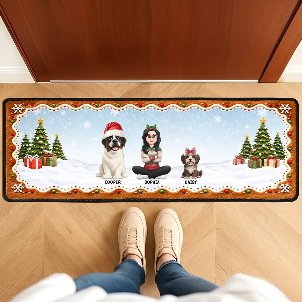 Sentimental,Christmas,Family,Vector - Cozy Family Christmas Gathering - Personalized Runner Rug