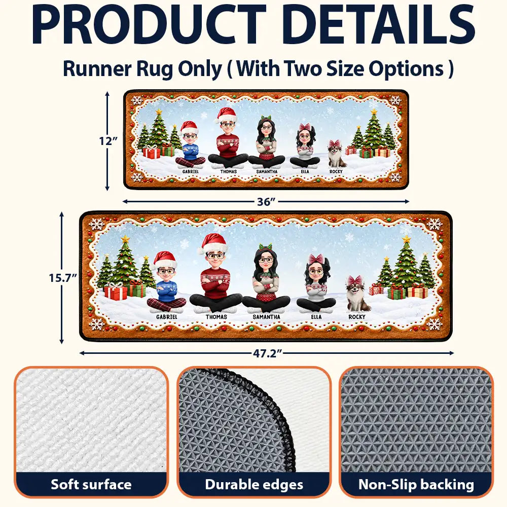 Sentimental,Christmas,Family,Vector - Cozy Family Christmas Gathering - Personalized Runner Rug