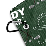 Gift For Father,Gift For Grandpa,Funny,Dad's Hobby,Grandpa's Hobby,Golf,Non-Eng,Icon - Crayon Kids Doodle Child Drawing Best Dad Grandad By Par - Personalized Golf Towel