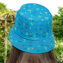 Gift For Father,Beach,Summer,Adorable,Icon - Crayon Kids Doodle Child Drawing Best Dad Grandpa Ever - Personalized Bucket Hat